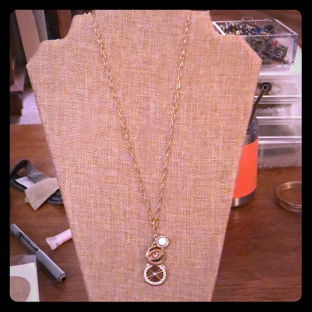 Rockbox three circle dangle necklace